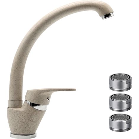 Miscelatore ottone avena3 lavello cucina oslo orientabile con 3 aeratori ricambio