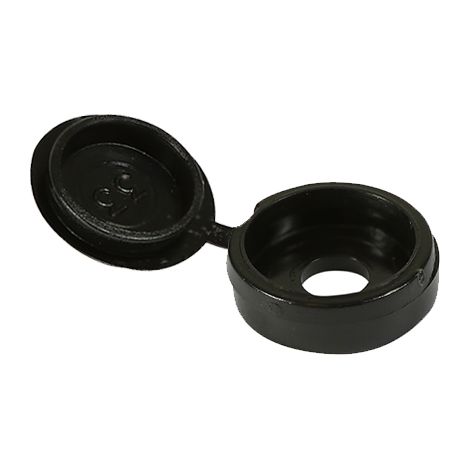 TIMCO Hinged Screw Caps Large Black - To fit 5.0 to 6.0 Screw (1/2)