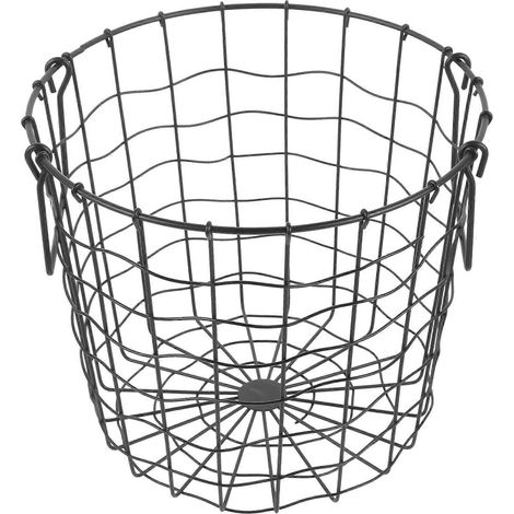 Panier de rangement pour bois de chauffage panier de rangement en fil métallique panier porte-bûches à poignée pliable (1/5)