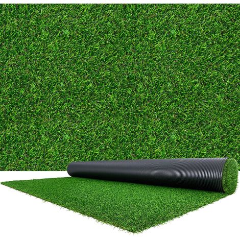 Gazon Synthétique 457,2x213,36 cm, Tapis Gazon Artificiel, Hauteur de Fibre 3,5 cm, Rouleau de Pelouse Artificielle avec Trous de Drainage, pour Terrasse, Jardin, Balcon, Intérieur et Extérieur (1/5)