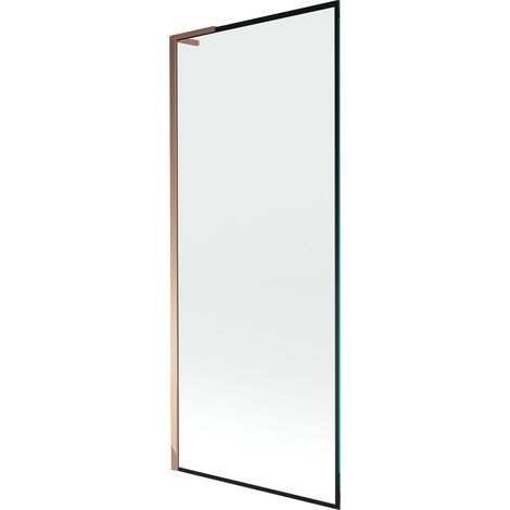 Mexen Next L Badewannenfaltwand 1-flügelig 80 x 150 cm, schwarzes Muster, Roségold - 895-080-000-03-70-60 (1/5)