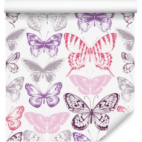 Papier peint papillons colorés pour salon et chambre 50x1000 cm (1/5)