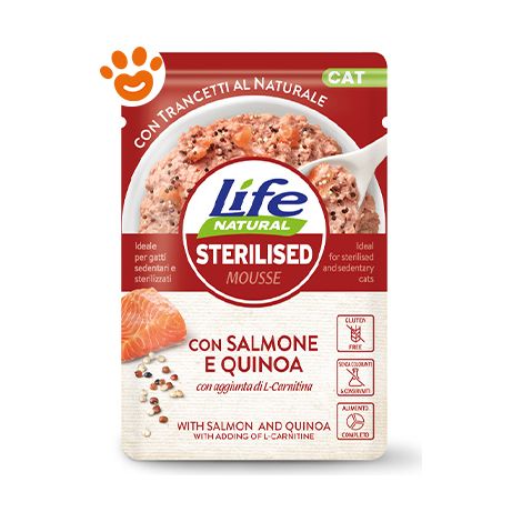 Life Cat in Busta 70gr Sterilised Salmone e Quinoa