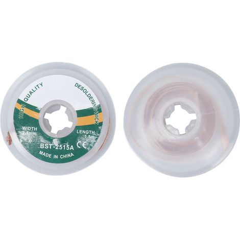 Mèche à dessouder en alliage de cuivre, sans nettoyage, pour alliage de fil à dessouder, 1,5 mètre, 2,5 mm (2515A) (1/5)