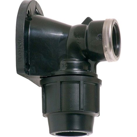 Codo mixto 90° rosca hembra, mural 25 mm x ¾ pulg