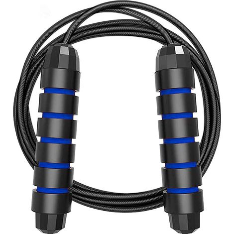 Corde à Sauter - Roulements à Billes - Réglable en Longueur - Poignées en Mousse Mémoire Anti-dérapantes - Pour Entraînement Cardio et Fitness (1/5)