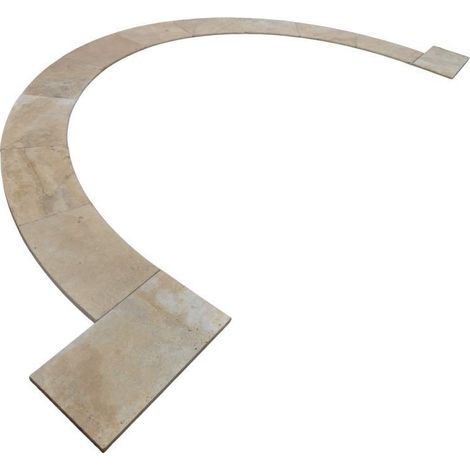 Margelles pour Bain Romain Travertin Beige Mix 150x33x3 cm - À l'unité - Ti'ma Stone