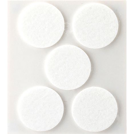 Confezione da 5 feltri adesivi sintetici bianchi Ø34mm Plasfix INOFIX
