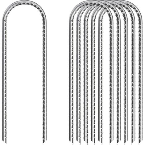 Set da 6 picchetti a U 8 mm per teli pacciamatura – fissaggio per pacciamatura, recinzioni, tende, tende da sole, campeggio, trampolini (1/5)