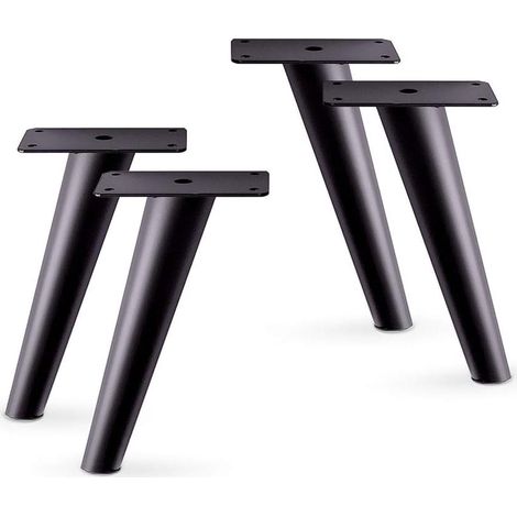 Gambe in metallo per mobili inclinabili da 6-3/4"H - Set di 4 nuove (nere) (1/2)