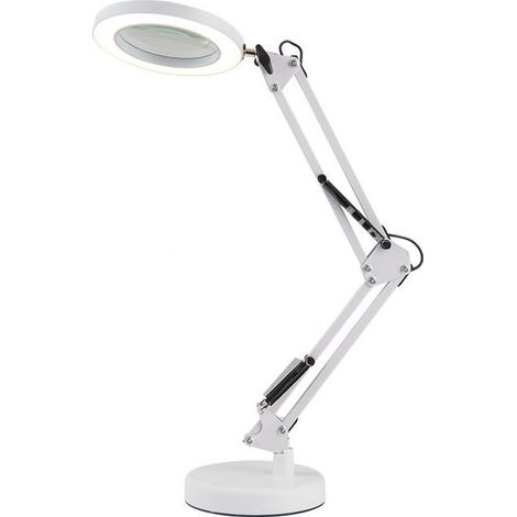 LYERCW - Loupe grossissante 30x avec lumière et 3 modes de couleur, 10 niveaux de luminosité réglables, lampe de table loupe - XS7