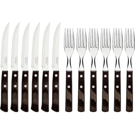 Tramontina posate tavola Classic acciaio inox marrone Set 12 Pezzi