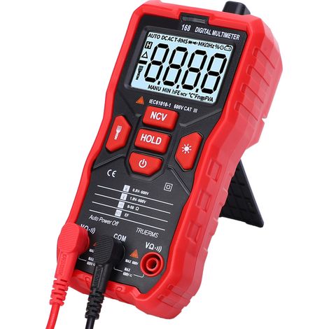 Multimètre numérique portable UA168 avec écran LCD, testeur de tension AC/DC et de résistance, sondes de test (1/5)