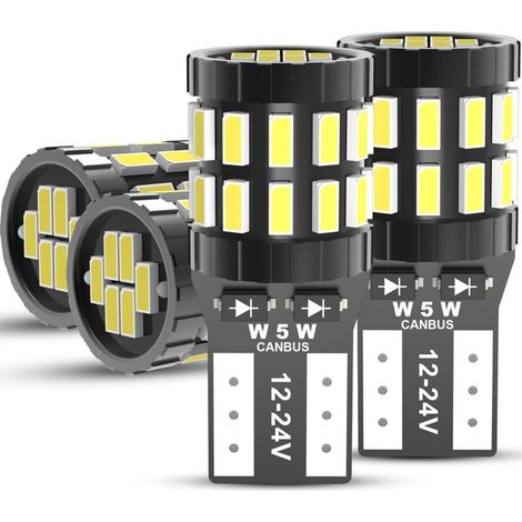 Ampoules Canbus 12V 24V Blanc Pas De Polarité Conçu Wedge Intérieur De Voiture Lumière Dôme Feux De Plaque D'immatriculation (1/5)