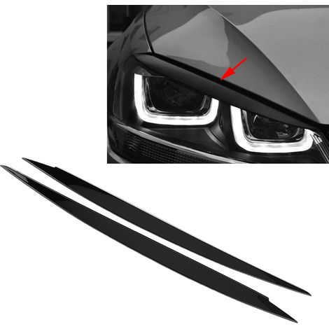 Paire de garnitures de sourcils de phares noires pour Golf 7 GTI 2013-2018 (1/5)
