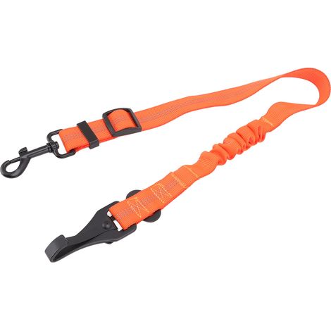 Ceinture de sécurité pour chien, réglable, réfléchissante, ultra-résistante à la traction, laisse de sécurité orange pour les promenades en voiture. (1/5)