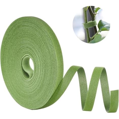 Attaches de plantes, 15m x 10mm ruban de jardin vert, liens auto-adhésifs réutilisables, pour plantes grimpantes, gestion des câbles, ruban d'enroulement (1/5)