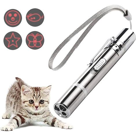 Jouet interactif LED rechargeable par USB pour chats et chiens avec 3 motifs de poursuite pour l'entraînement. (1/5)