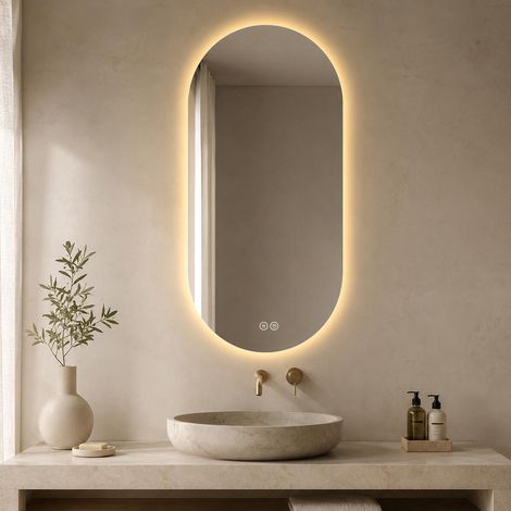 Miroir mural intelligent 60120cm à écran tactile LED antibuée pour salles de bains et salons de coiffure Ce produit de