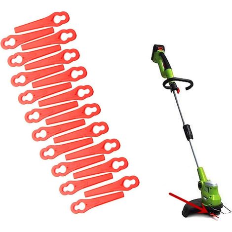 100pcs coupe-bordure en plastique,Lames de Coupe en Plastique,lames de rechange pour coupe-bordure,Tondeuse à Gazon en Plastique Lames,lames de rechange en plastique (1/5)