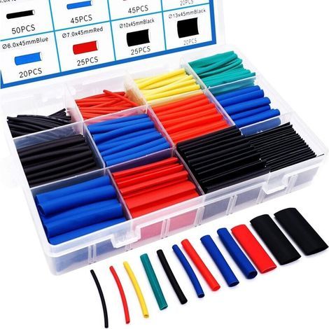 560-piece heat shrink tubing, electrically insulated heat shrink cable tube, 2:1 shrink ratio, 5 colors, 12 sizes (1/5)