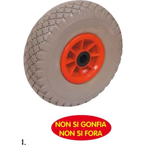 Ruota per carrello in poliuretano antiforatura 260x85 mm mozzo nylon - Salone