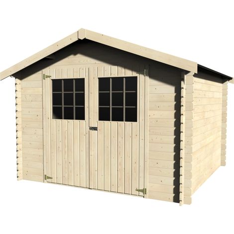 Casetta in Legno 3x3 mt 28 mm Block House Moderna Porta Attrezzi da Giardino (1/6)