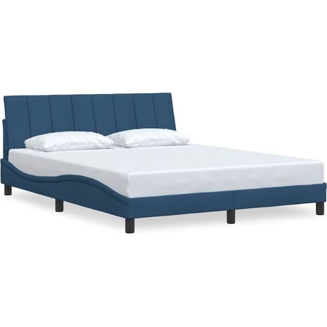 Lit Double, Lit Contemporain, Cadre de Lit Hanko bleu 160x200 cm tissu q6971 (1/5)