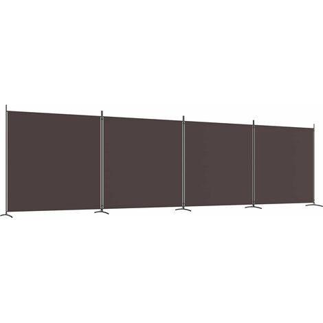 Biombo divisor de 4 paneles de tela marrón 698x180 cm vidaXL
