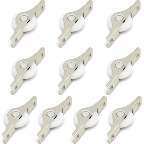 10pcs mini roulettes en caoutchouc souple avec plaque métallique et vis pour meubles (1/4)