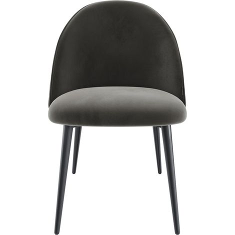 Set di 4 Sedie Imbottite Da Pranzo Ufficio In Velluto Sedia Con Gambe In Metallo Con Schienale Seduta Comoda Per Soggiorno Salotto Camera Design Goodsprings 43 x 47.5 x 80 Cm (Verde) - Colore: Grigio
