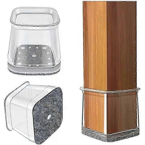 32 protections carrées pour pieds de chaise, patins en feutre pour meubles sur parquet, embouts pour pieds de chaise, taille XS (convient aux pieds de 13 à 19 mm) (1/4)