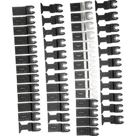 Kit de 50 lames de scie oscillantes bimétalliques à dégagement rapide, outil combiné de coupe/percussion (1/5)