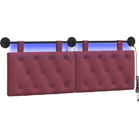 Maison Exclusive - Testiera sospesa Con luce LED Rosso Vino Tessuto (1/5)
