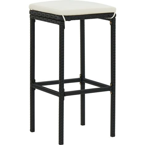 Maison Exclusive - Tabourets de bar avec coussins lot de 6 noir résine tressée