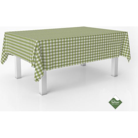 Nappe Vichy Carreaux Moyens Anti-Taches carrée 140x140 Pistache (1/2)