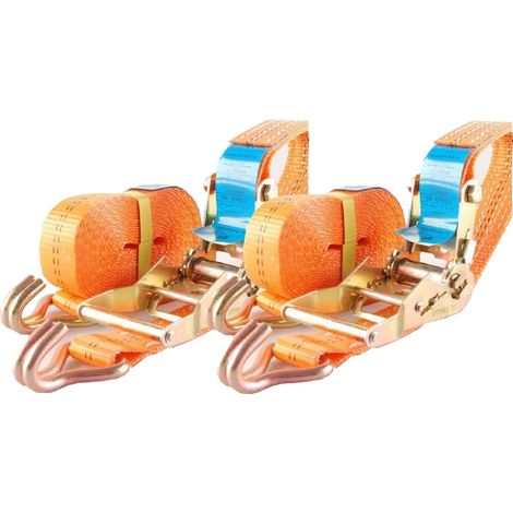2x Profi Ratschen Spanngurt Spanngurte Zurrgurt 2-tlg 5m 2t 2to 2000kg TÜV/GS ORANGE