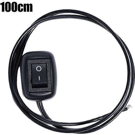 Interrupteur universel pour voiture, à bouton-poussoir, avec câble de 60 cm ou 100 cm, pour feux antibrouillard et néons (12 V CC). (1/5)