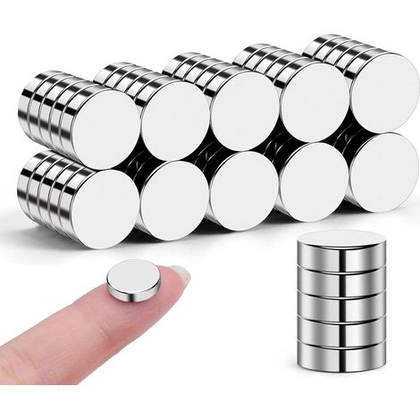 Lot de 50 petits aimants pour réfrigérateur - 10 x 3 mm - Extra puissants - Pour tableau magnétique, tableau blanc, tableau d'affichage et artisanat (1/5)