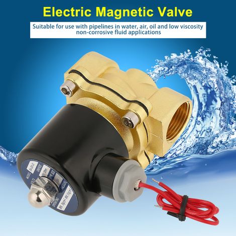 Électrovanne 2 voies normalement fermée PT3/4 en alliage d'aluminium pour air, eau et huile, 110V AC, 1 pièce (1/5)