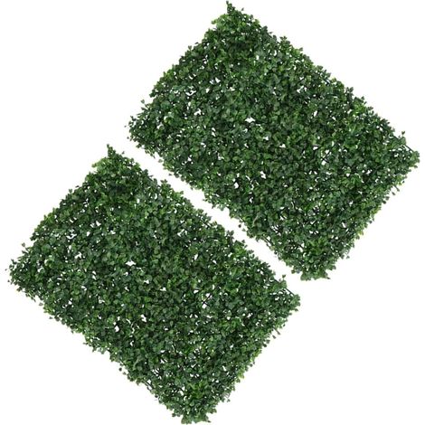 Mur Végétal Artificiel 2 Pcs en Plastique Vert, Décor Mural Réaliste pour Fenêtre et Intérieur, Effet Dense et Finition Soignée (1/5)