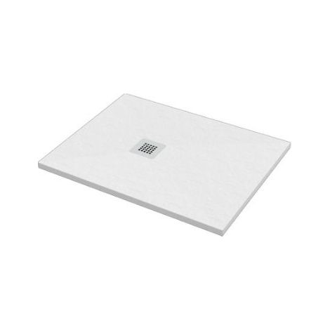 Piatto doccia 75x90 h.2,8 in marmo resina effetto pietra bianco (1/5)