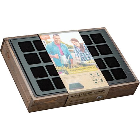 Anzuchtvollholzkiste mit 27er Topfplatte 50x16x6 cm (1/5)
