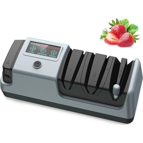 5-in-1 Electric Knife Sharpener - 3 Adjustable Rotation Speeds, Suitable for Smooth Blade Knives, Serrated Blade Knives and Scissors, Grey (1/4)