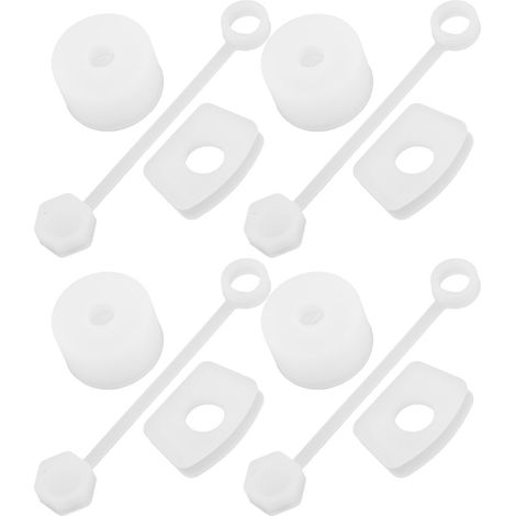Lot de 4 bouchons silicone anti-fuite pour gobelet, accessoires incluant capuchon de paille, bouchon carré anti-goutte, bouchon rond transparent blanc. (1/5)