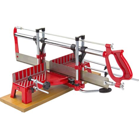 Dema – Scie à onglet manuelle 550 mm – Profondeur de coupe réglable – Lame universelle pour bois et plastique – Angles de coupe 15/22,5/30/36/45/90°