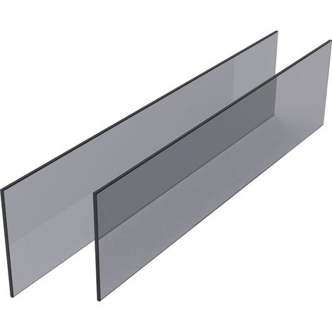 Kesseböhmer Seitenwand aus Glas für Conero 168H Schubladenauszug mit KB 434-494mm, Floatglas ESG grau - 2 Stück