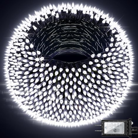 Guirlande de Noël 50m 1000 LED, Fil Lumineux 8 Modes Clignotants et Étanche, Décoration Intérieure et Extérieure pour Sapin, Balcon et Fête (1/5)