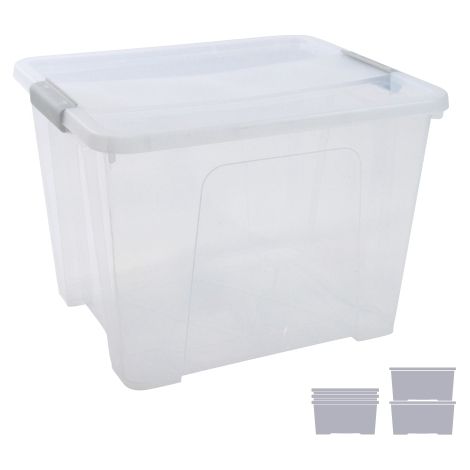 CAJA DE ALMACENAJE CON TAPA 32 LITROS 36X42X30CM PP TRANSPARENTE ARCHIVO 2000 CP1482032 CS TP