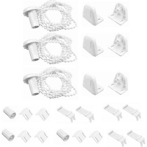 Kit d'accessoires store enrouleur pièces de rechange 17mm supports avec fixations blanc (1/5)